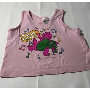 Vtg 1992 Barney Shirt Kids Purple Dinosaur Lyons Group USA Sz 7 Baby Bop